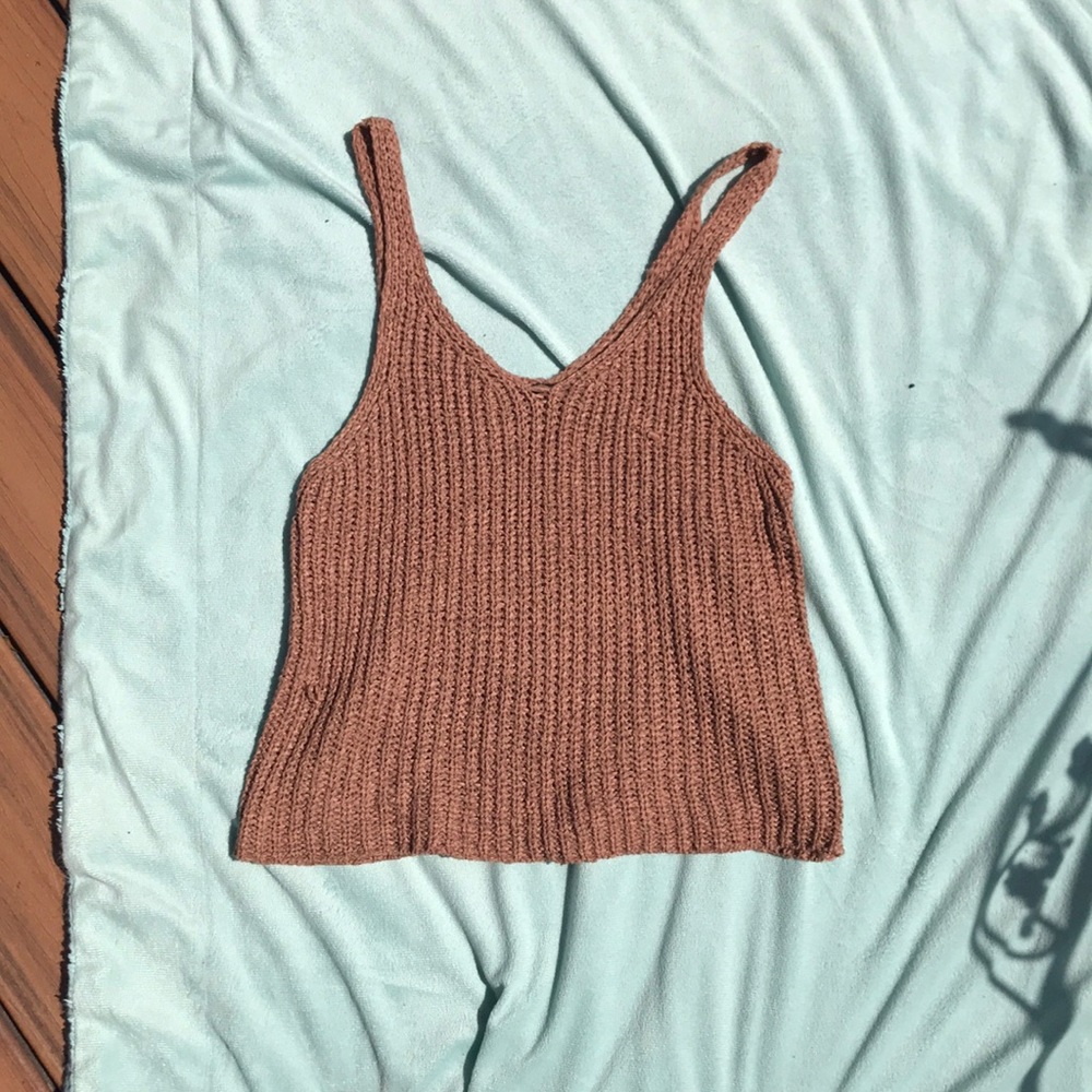 Tan Knit Tank Top